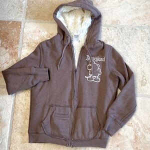 Disney Parks Hoodie Jacket Women’s M Unisex Sherpa lined Mickey Mouse 55 Warm